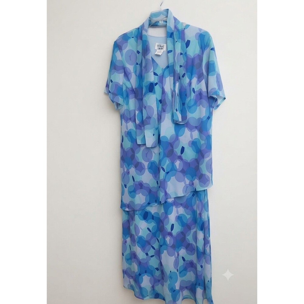 Jeffrey & Dara Dillard's Exclusive 24W Blue V Neck Formal Dress Embellished USA